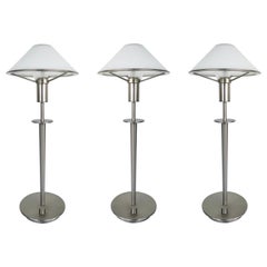 German Holtkoetter Leuchten Nickel / Glass Desk Lamp, Per Item