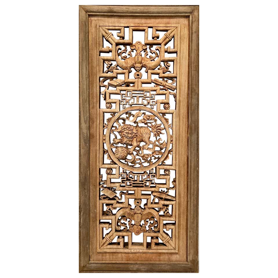 Chinese Wall Panel Pattern Set of Four Chinese Wall Panels, Decorative, Mother of Pearl, Soapstone ...
