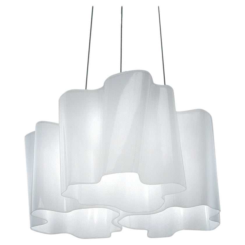 Pendentif à suspension à trois Nested Logico en blanc laiteux pour Artemide