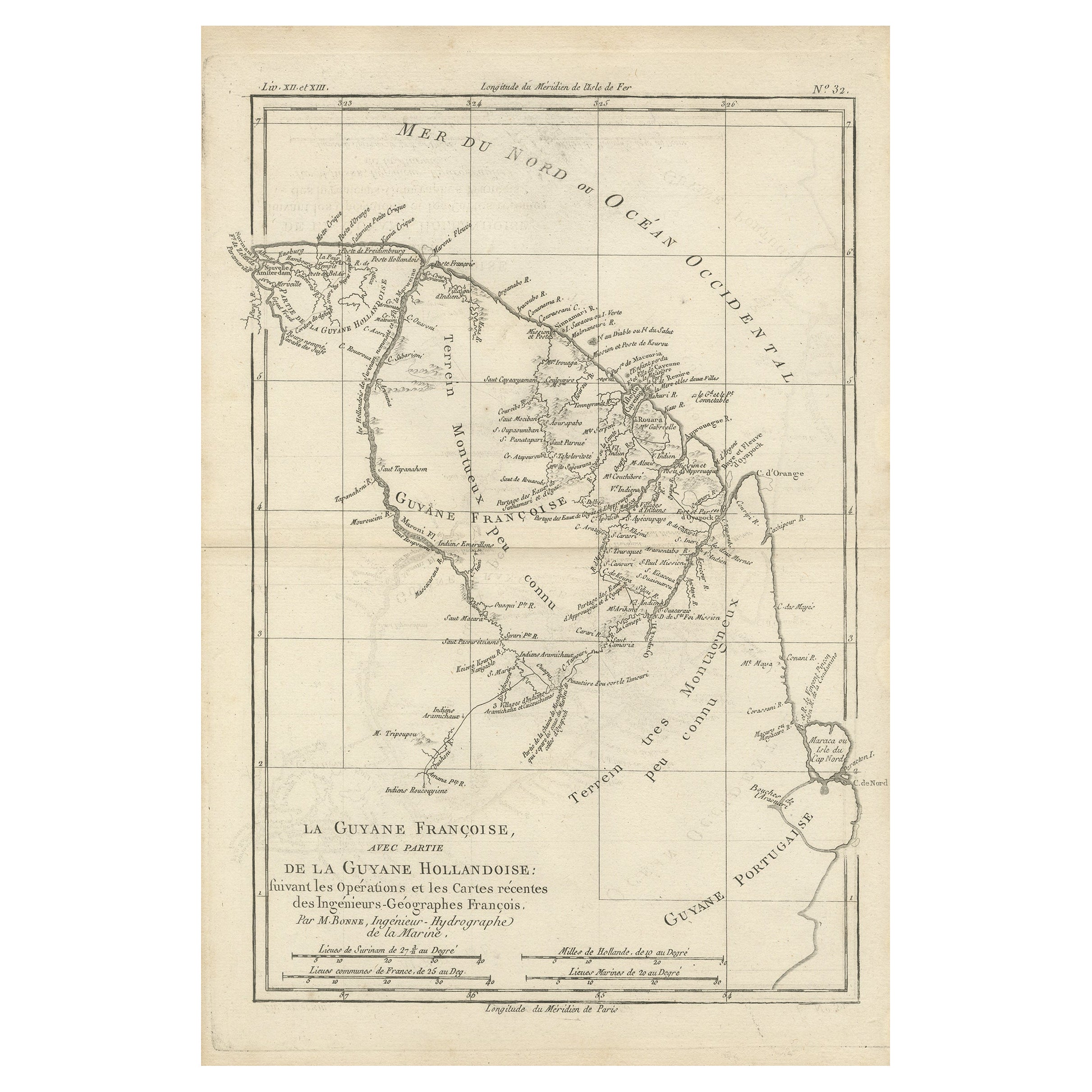 Antique Map of South America Depicting Guayana, c.1780 For Sale