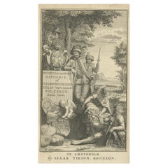 Antique Frontispiece of a Book about Europe by Tirion, 1734