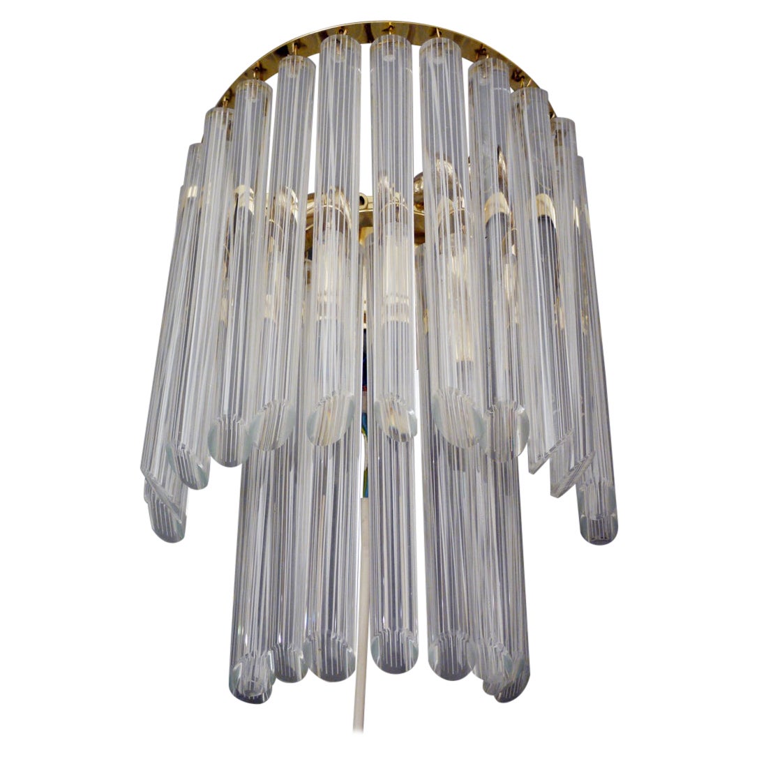 1960s Italy Venini Wall Sconce White Murano Glass and Brass For Sale