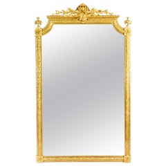Antique Large French Giltwood Wall Mirror, 19th Century