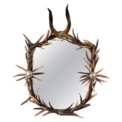 20th Century Antler Horn Wall Mirror By Anthony Redmile, England, c.1970