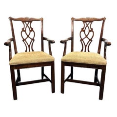 Chippendale Straight Leg Maple Dining  Armchairs by CRESENT - Pair