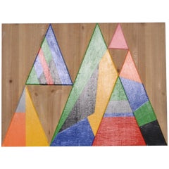 Original Wooden Abstract Triangle Art Work in Primed Colors