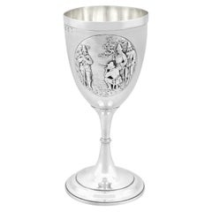 Antique Elkington & Co Ltd Victorian Sterling Silver Goblet