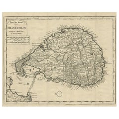 Ancienne carte de Ceylan « Sri Lanka » avec l'Orient nord à gauche, 1731