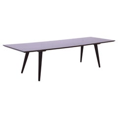 Table basse ou banc en laque noire Paul McCobb Planner Group, reverni