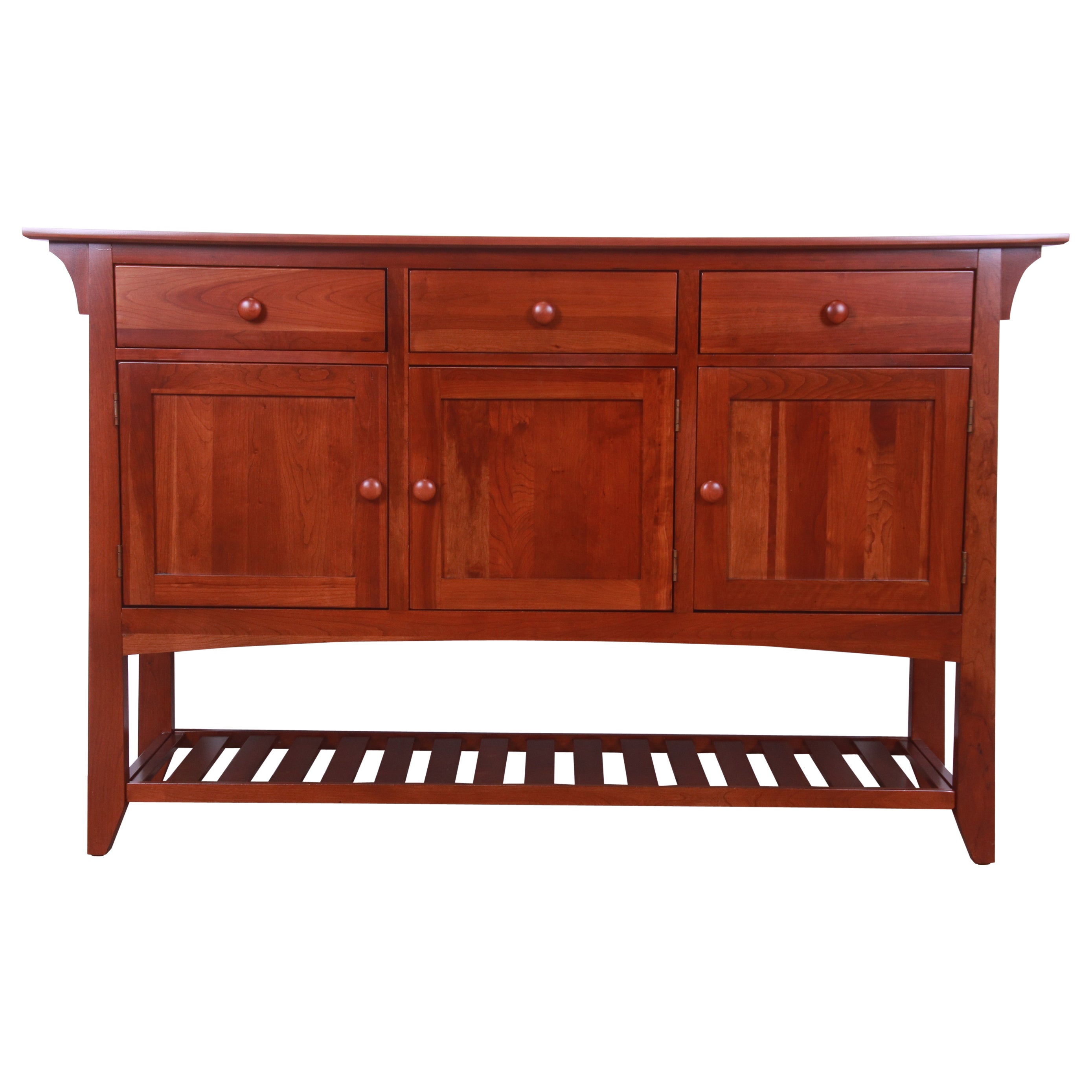 Ethan Allen Arts & Crafts Cherry Wood Sideboard or Bar Cabinet, Newly Refinished