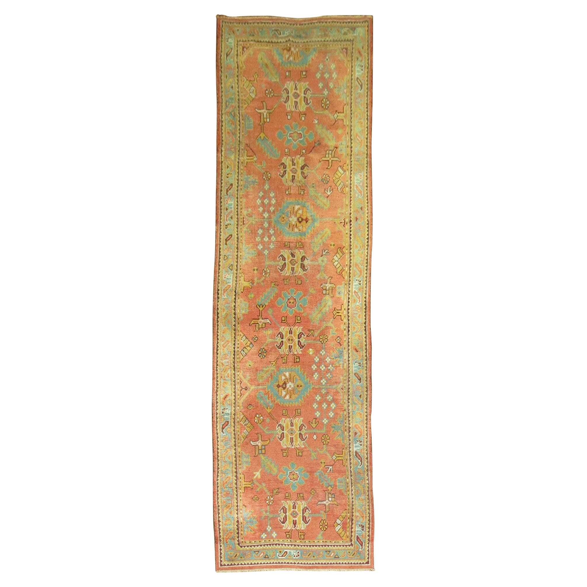 Zabihi Collection Antique Turkish Oushak Runner