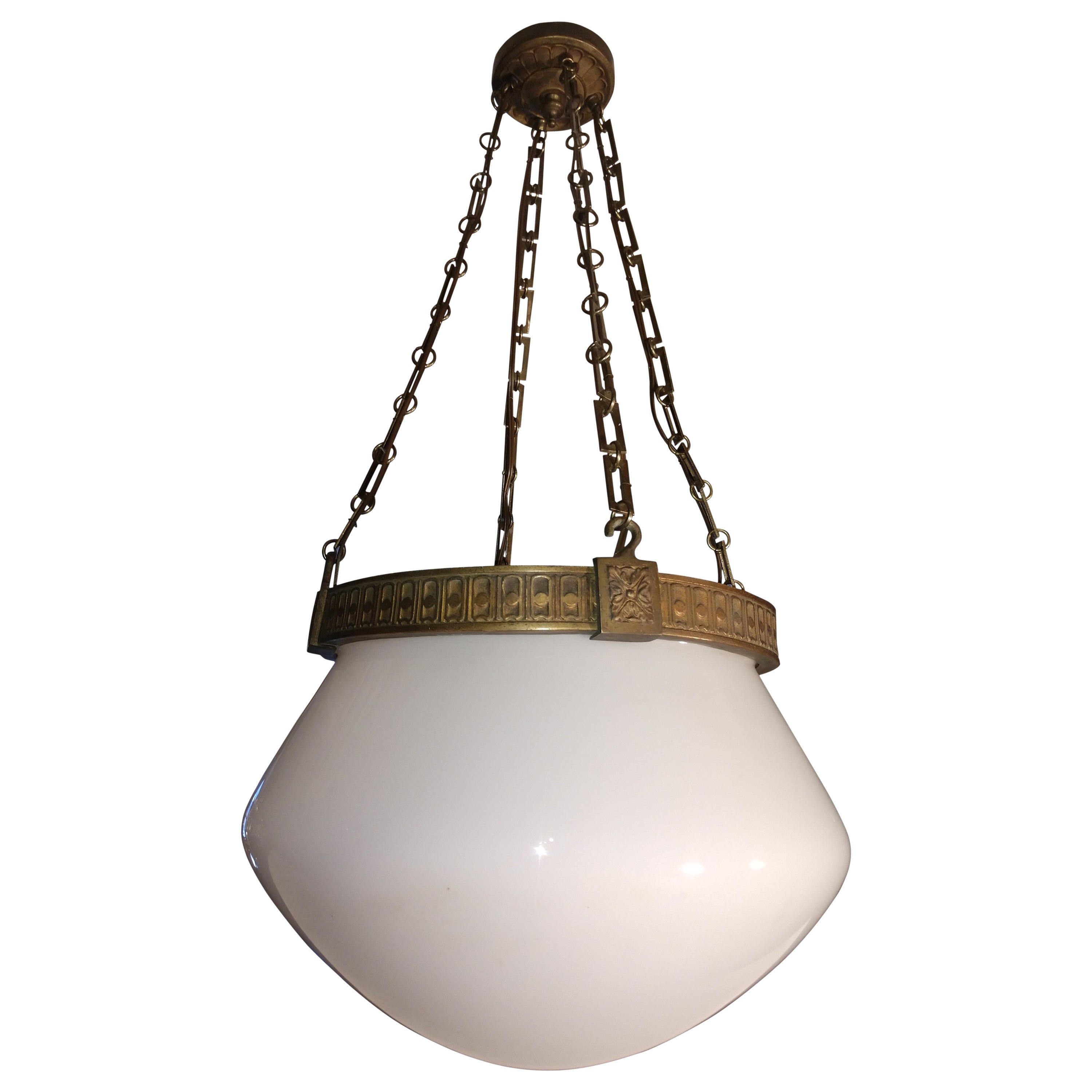 Neoclassical Art Deco Inverted Pendant Chandelier