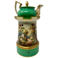Antique French Porcelain "Veilleuse" or Tea Warmer Night Light, Circa 1880-1890
