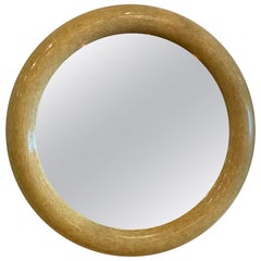 Vintage Large Antler Bone Round Mirror in the Style of Enrique Garcel