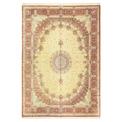 Nazmiyal Collection Silk Persian Qum Rug. 9 ft 6 in x 13 ft 6 in