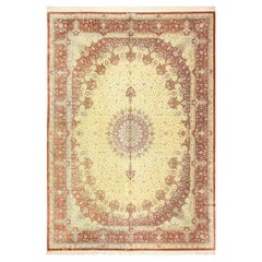 Silk Persian Qum Rug. 9 ft 6 in x 13 ft 6 in