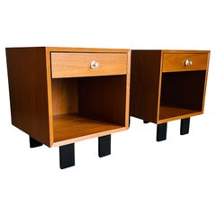 Pair George Nelson Walnut Nightstands for Herman Miller