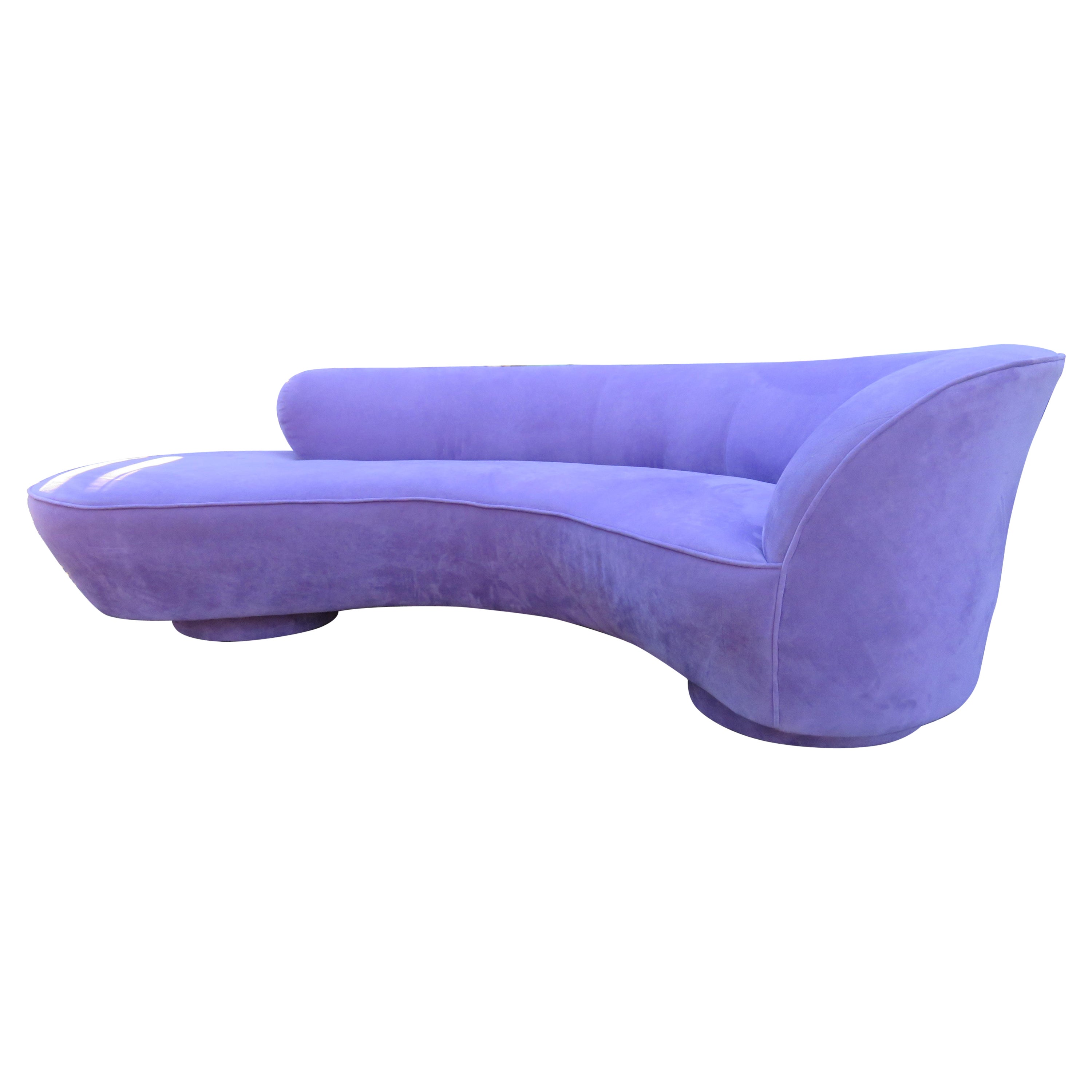 Fabulous Vladimir Kagan Curved Cloud Sofa Directional with Lucite Support