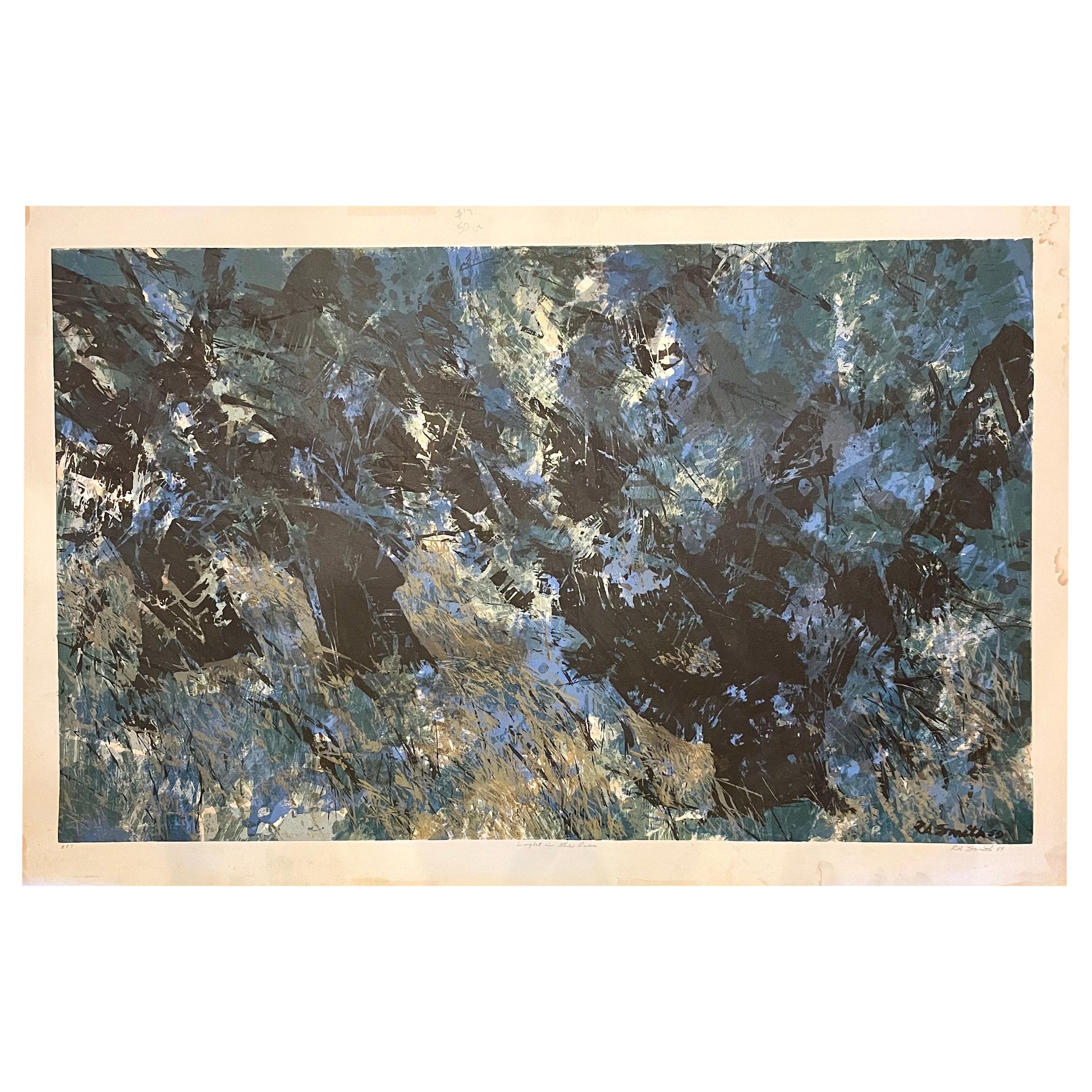 Serigrafía Abstracta Original Firmada Fechada 1959 Título por Robert Alan Smith