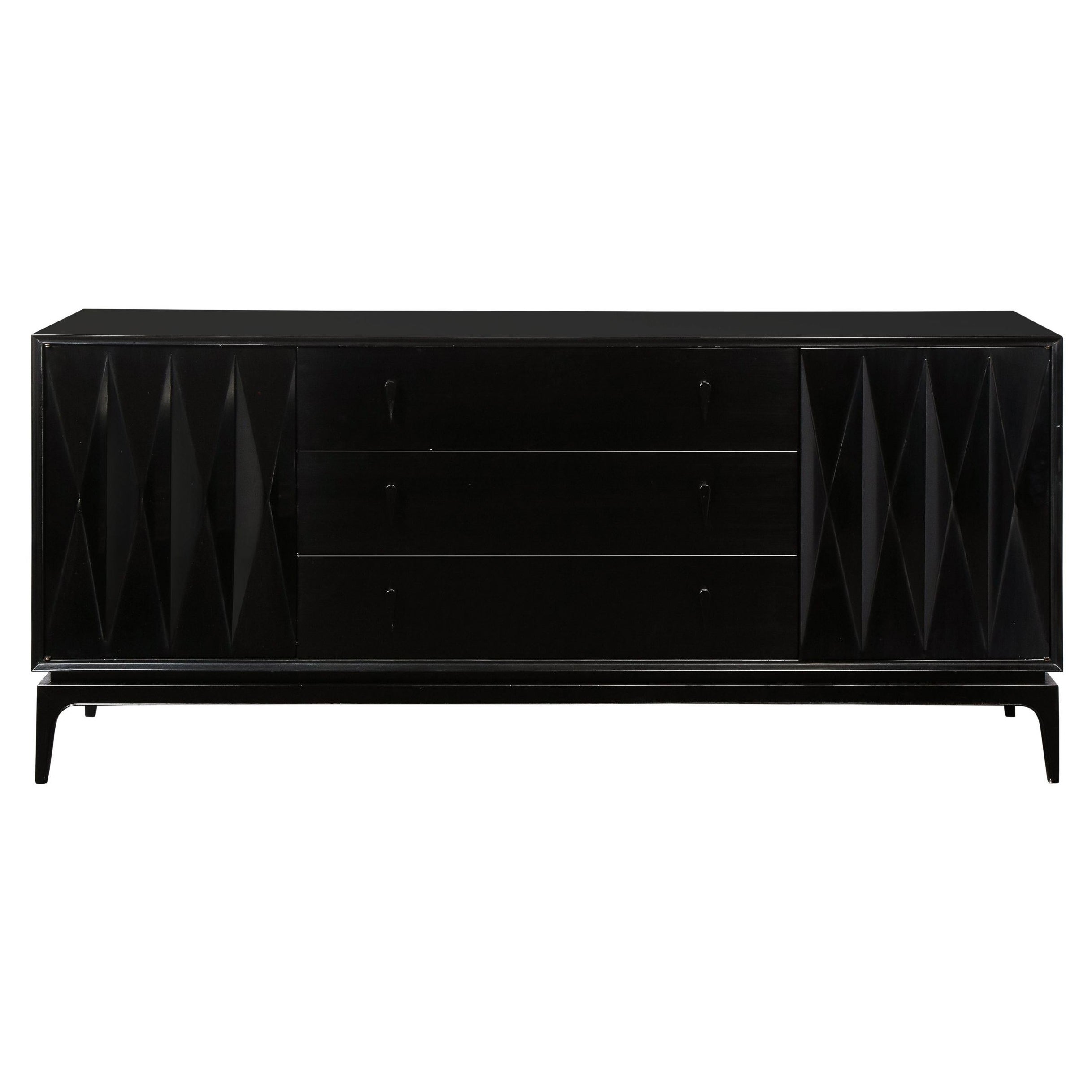 Mid Century Modern Walnut Server Sideboard Credenza Henredon at