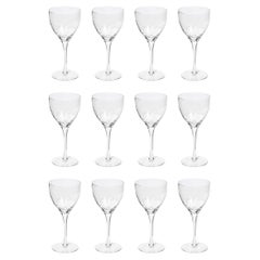 Set of Twelve Textured Translucent Crystal Wine/ Water Glasses by Tiffany & Co.