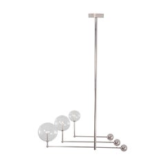 Polished Nickel 3 Arm Contemporary Chandelier by Schwung