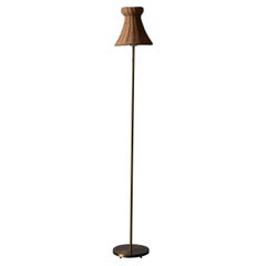 Lampadaire Falkenberg Belysning, laiton, rotin, années 1950