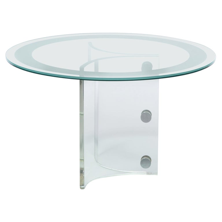Vladimir Kagan Lucite & Glass Dining or Center Table, c. 1970s For Sale