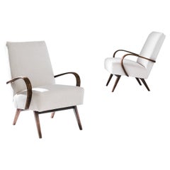 1950s Bentwood Armchairs by Jindrich Halabala, a Pair