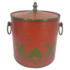 Vintage Italian Tole Ice Bucket with Brass Handles