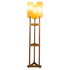 Standing Lamp by Jordi Vilanova, Solid Walnut and Solid Brass, Barcelona, 1960s