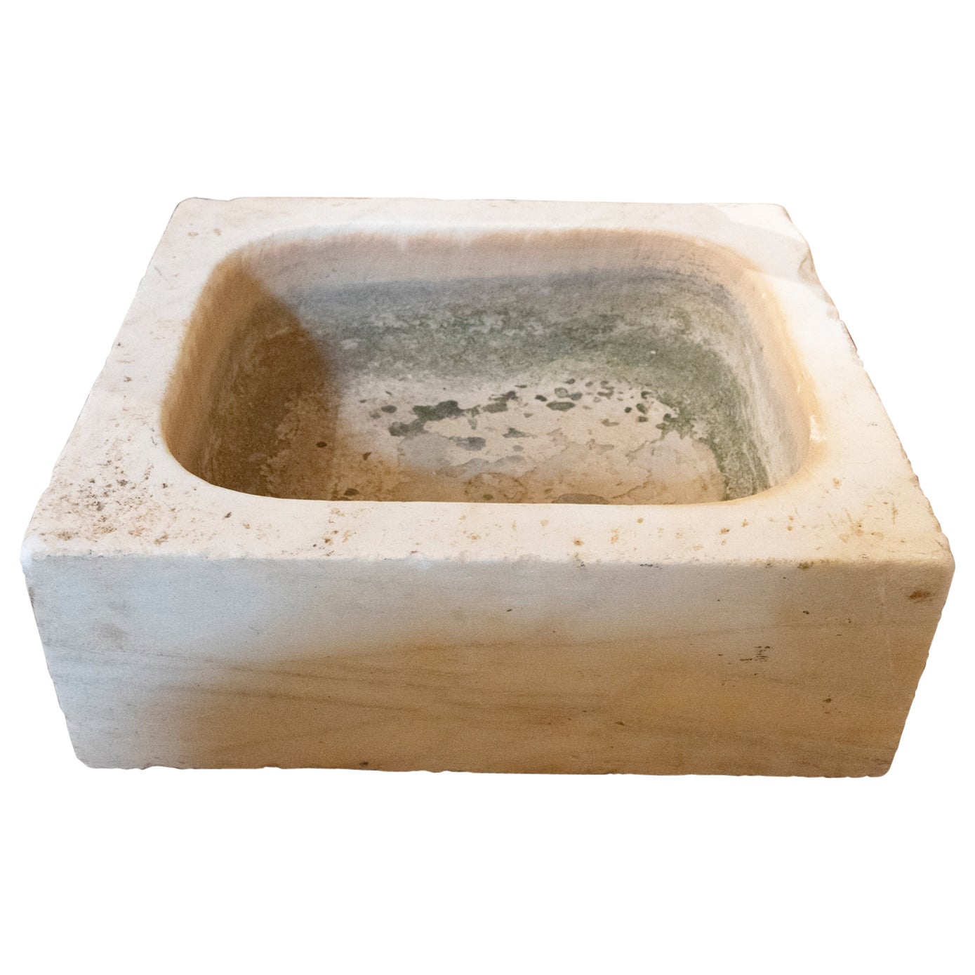 19th Century Hand-Carved Marble Washbasin For Sale