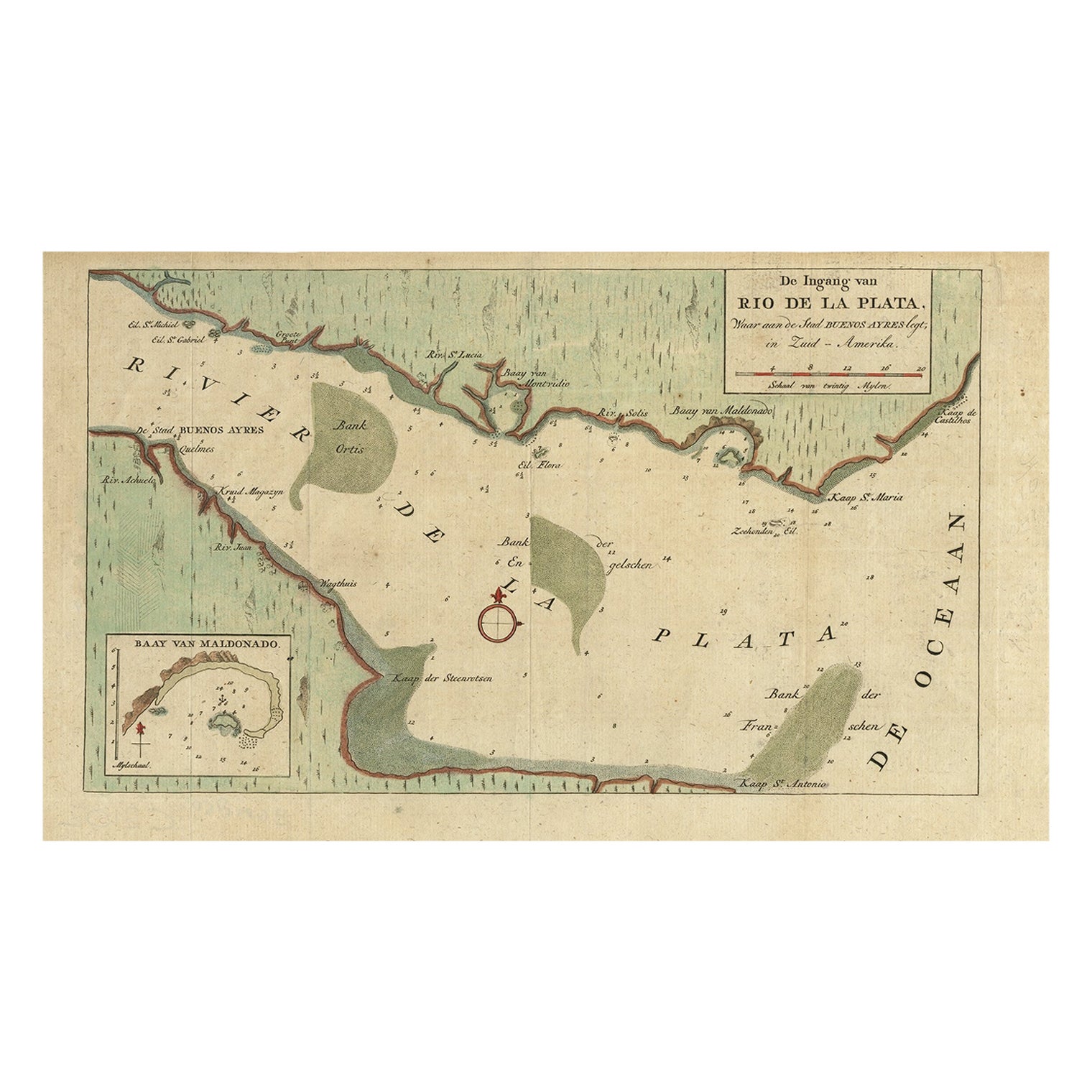 Rare Antique Map of the Rio De La Plata, Buenos Ayres, Brazil, ca.1760 For Sale
