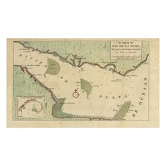 Rare Antique Map of the Rio De La Plata, Buenos Ayres, Brazil, ca.1760