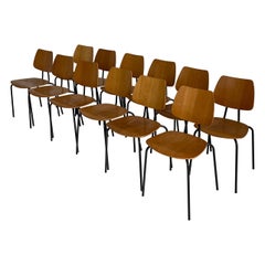 Mid-Century Modern Danish Oak Dinning Chairs Set of 12, Denmark, 1964