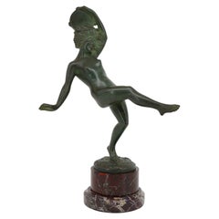 Robert Bousquet French Art Deco Bronze Dancer Sculpture, Late 1910s