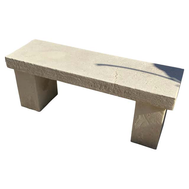 Limestone Garden Bench at 1stDibs