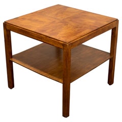 Swedish Art Deco Birch End or Side Table with Shelf
