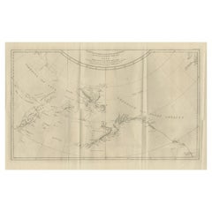 Old Map showing the Tracks of Cook Between North America and Asia's Coast, 1803