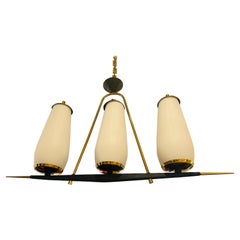 French Lunel 1950s Mid Century Pendant Chandelier