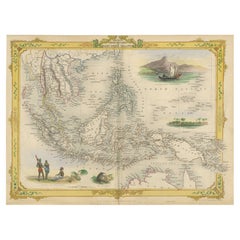 Decorative Antique Map of the Malay Archipelago or East Indies Island, 1851