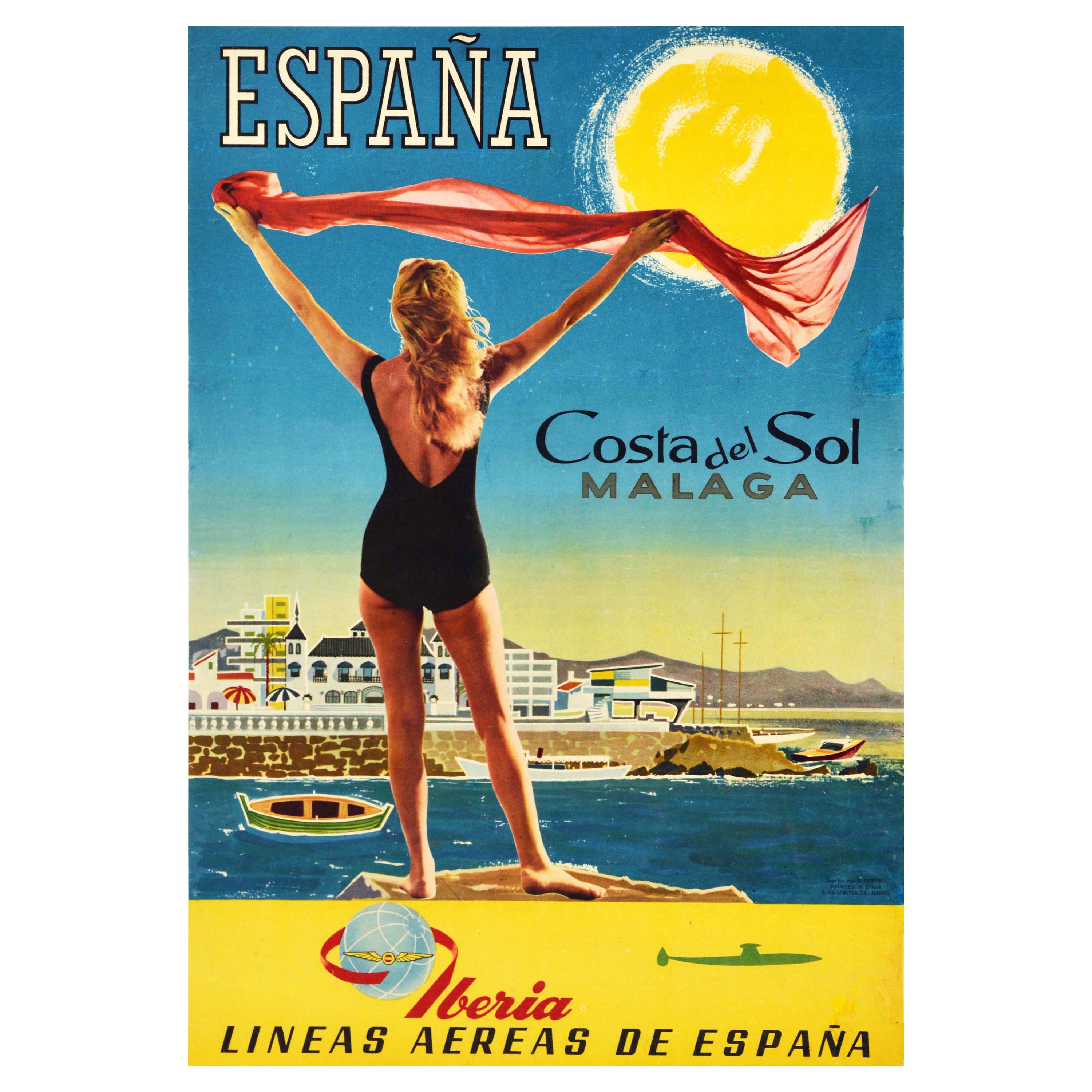 Visit Spain Santander Beach 1930s Vintage Style Travel Poster 24x36 