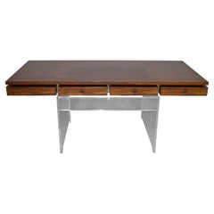 Used Modern Acrylic & Rosewood Desk Poul Norreklit