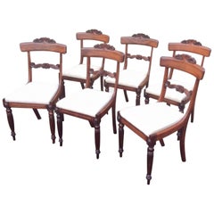Set of Six Antiqueregency Rosewood Dining Chairs
