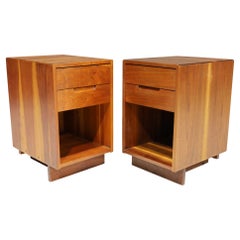 George Nakashima Cherry and Walnut Nightstands