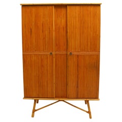 Vintage Fine French 1950s Bamboo Armoire