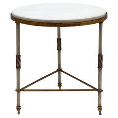 Mid-Century Italian Neo-Classical Style Palladio Marble Top Side Table