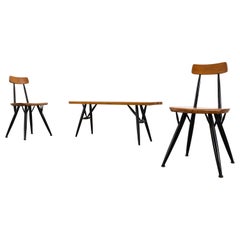 Set Pirkka Dining Chairs and Bench by Ilmari Tapiovaara for Laukaan Puu 50s