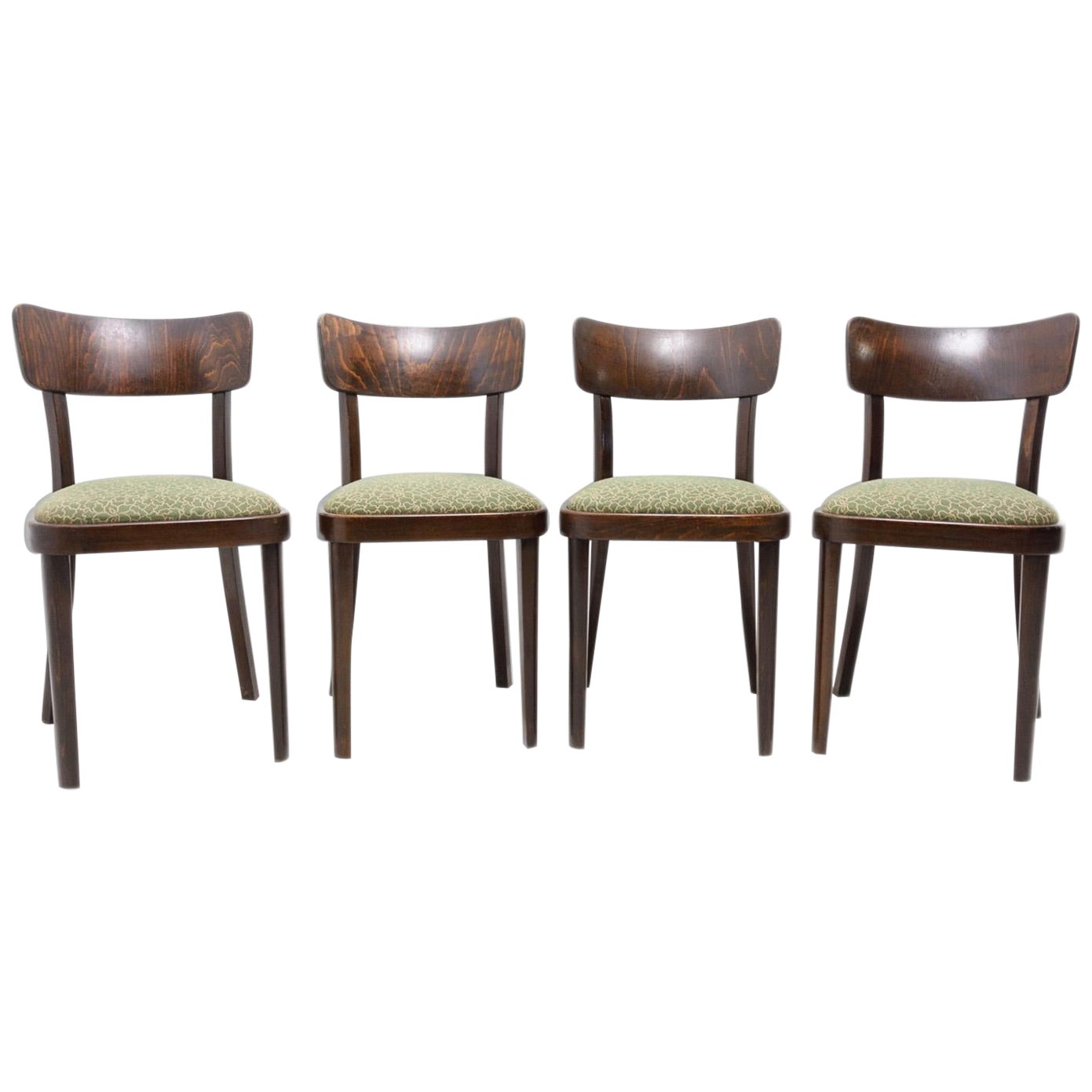 Set of Four Thonet Dining Chairs, Czechoslovakia, 1950