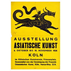 Original Vintage Poster Asian Art Exhibition Asiatische Kunst Koln Dragon Design